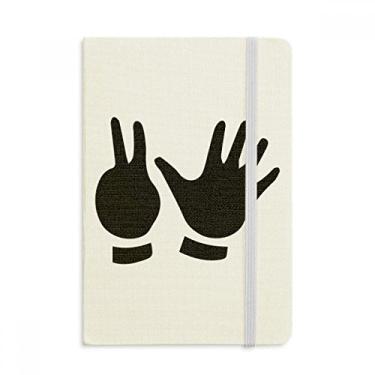 Imagem de Caderno com desenho de dois cinco gestos, capa dura oficial, diário clássico