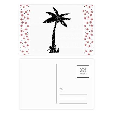 Imagem de Planta coqueiro, preto, desenho de flores de Natal, celebração, cartão postal de bênção, cartão postal