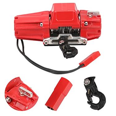 Imagem de Shanrya Guincho de motor único RC, prático guincho RC para carro RC de proporção 1/10 para carro de controle remoto (vermelho, tipo de torre inclinada)