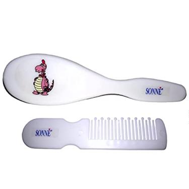 Imagem de Sonne Kit Pente E Escova Para Bebê Dino Branco