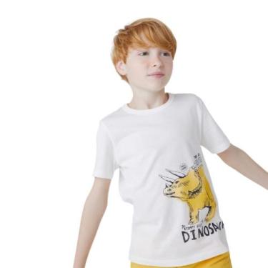 Imagem de Camiseta Menino Manga Curta Estampada Hering Kids Off White