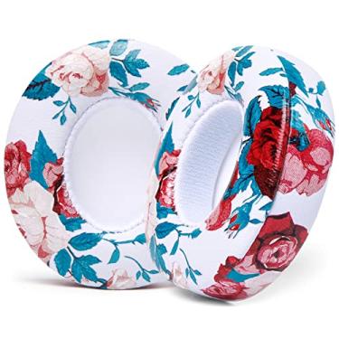 Imagem de Almofadas WC para Solo Beats 2 e 3 da Wicked Cushions - Almofadas de ouvido para fones de ouvido sem fio Solo Beats 2 e 3 - Couro macio, espuma de memória luxuosa, adesivo forte | Branco floral