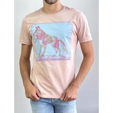 Imagem de Camiseta Masculina Casual Slim Lobão Rosa Chá - Acostamento