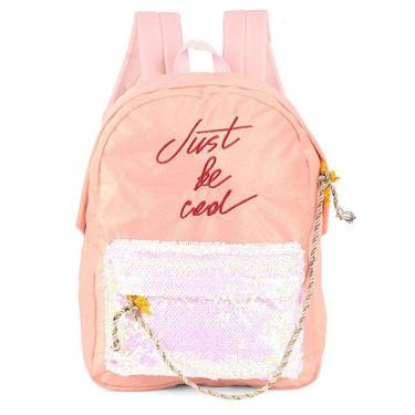 Imagem de MOCHILA ESCOLAR VELUDO E LANTEJOULA MÁGICA UP4YOU-Feminino