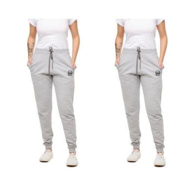 Imagem de Kit 02 Calças Feminina de Moletom Jogger Slim Sport Wooks-Feminino