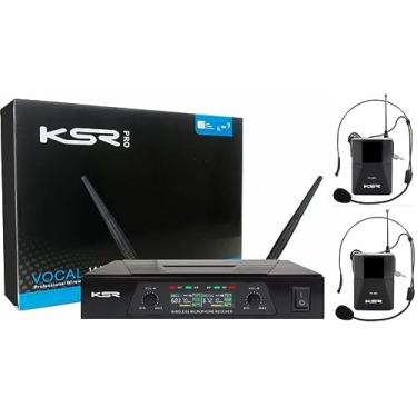 Imagem de Microfone Sem Fio Headset Duplo Profissional Ksr Pro 02 Uhf