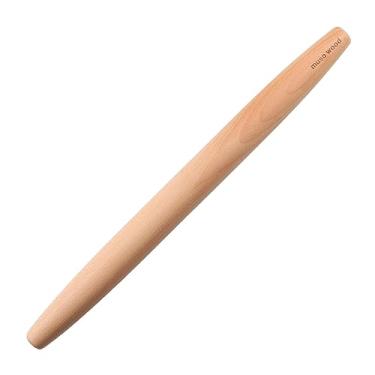 Imagem de Muso Wood Rolo de massa frances de madeira para assar, rolo de massa conico de madeira de faia para massa de massa de massa de torta (frances 39 cm)