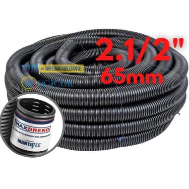 Imagem de 25M Tubo Dreno Corrugado Conduite 2.1/2 65Mm Para Terrenos