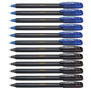 Imagem de Kit 12 Canetas PENTEL Gel Energel Makkuro 0.7mm Ponta Fina