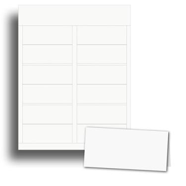 Imagem de Cartões de lugar resistentes para impressão de mesa fosco, branco de 36 kg, 25 folhas/150 cartões de barraca - 6 por página, 4 x 9 cm, papel de cartão de nome imprimível para impressoras a jato de