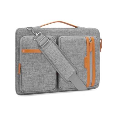 Imagem de MOSISO Bolsa protetora para laptop 360, bolsa para computador de 13,3 polegadas compatível com MacBook Pro 14, HP, Dell, Asus Notebook, bolsa carteiro aberta lateral com 2 bolsos retangulares com