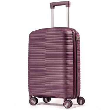 Imagem de Mala De Bordo 10Kg Polipropileno Medidas 55x35x25 Padrão Anac Mala De Viagem Pequena De Mão 4 Rodas Duplas 360° Cadeado Segredo Zíper Antifurto Rígida Leve (ROXO, PEQUENA)