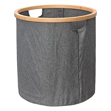 Imagem de Mimo Style Cesto Com Alça Cinza para Roupas Sujas. Ideal para Lavanderia, Área de Serviço, Banheiro e Quarto. Impermeável e Ajuda a Inibir Odores, Feito com Material de Qualidade e Durável