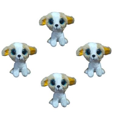 Imagem de Kit C/4x Brinquedo de Pelúcia Cachorro Marrom/B - Ty Rara