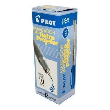 Imagem de Marcador P/ Retroprojetor Pilot 1.0 Azul - Cx C/ 12