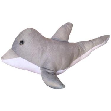 Imagem de Golfinho de Pelúcia Marinha Cinza 32 cm Antialérgico - Mirante Brasil