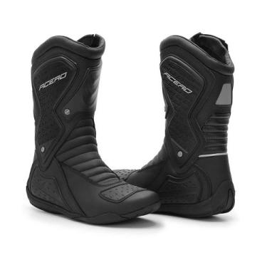 Imagem de Bota Motociclista Masculina Couro Acero Speed Cano Alto, Preto, 38