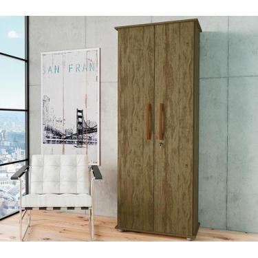 Imagem de Armario Multiuso Cordoba 2 Pts. 6 Prateleiras Chave Amendoa - Móveis P