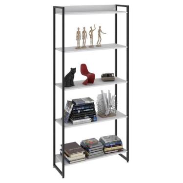 Imagem de Estante Livreiro Dynamica Industrial 80cm 5 Prateleiras C08 Branco Che