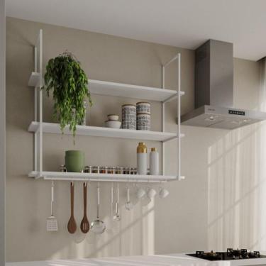 Imagem de Prateleira Decorativa Londres 120 Cm Branco - NEW GREEN, BRANCO