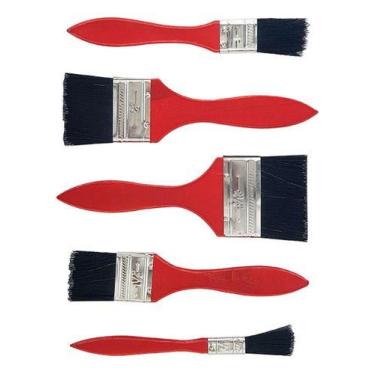 Imagem de Kit Pincel Jogo 5 Peças Verniz Tinta Recorte Parede Trincha - Western