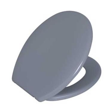 Imagem de Assento Sanitário Almofadado Tampa De Vaso Oval Astra Cinza Escuro