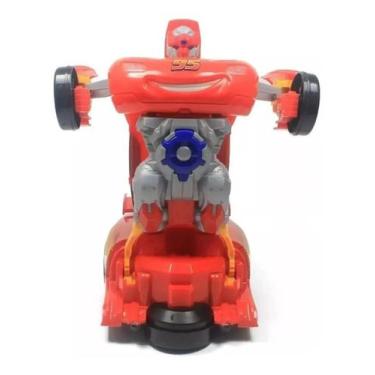 Imagem de Carrinho Super Robots relâmpago mcqueen Carro Vira Robô Emite Luz Som 
