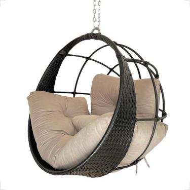 Imagem de Cadeira Suspensa Ômega Balanço Ninho Gourmet Alumínio Preto - Fexx Fib