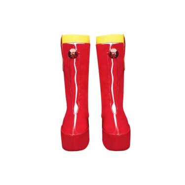 Imagem de Sapatos de cosplay Nami para adultos, fantasia da Ilha Egghead DOM, botas rasteiras, botas de cano médio, vestido de Halloween, Vermelho, US 12（11.125''/EU46)