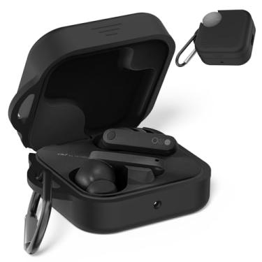 Imagem de Capa de silicone para CMF Buds Pro 2, capa protetora para fones de ouvido compatível com CMF por Nothing Buds Pro 2, capa protetora à prova de choque resistente a arranhões com mosquetão (preto)