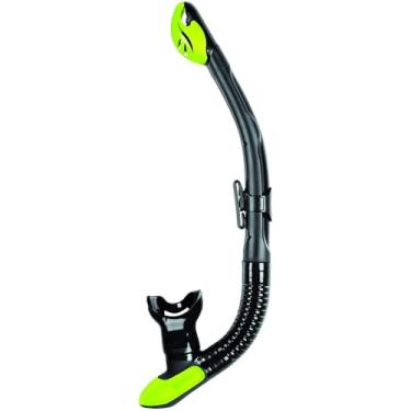 Imagem de Mares Snorkel Ergo Dry Unissex para Adultos - Equipamento de Mergulho e Snorkeling Leve Durável com Tampo Seco e Bocal Ergonômico, Preto/Limão
