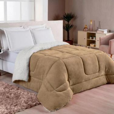 Imagem de Cobre leito Sherpa com Manta Flanel Queen Dupla Face Cores - Nathalia 
