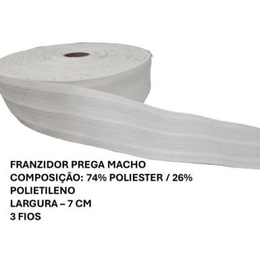 Imagem de Franzidor para Confecção de Cortinas Prega Macho - Branco - 50 Metros 