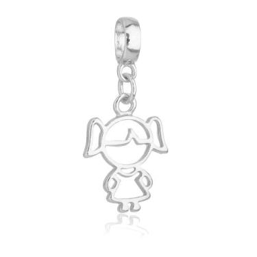 Imagem de Berloques Família Filhos Menina Menino Banhado a Prata 925 - Work Semi