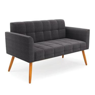 Imagem de Namoradeira 2 Lugares Pé Palito Castanho Elisa Bouclê Grafite D03 - D'