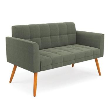 Imagem de Namoradeira 2 Lugares Pé Palito Castanho Elisa Bouclê Menta D03 - D'ro