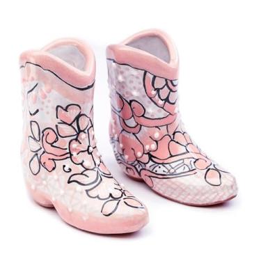 Imagem de MEXTEQUIL - Copos de shot Talavera Cowboy Boot - Conjunto de 2 - Taças de Tequila Mexicana Autênticas - Pintado à mão - 85 g (rosa)