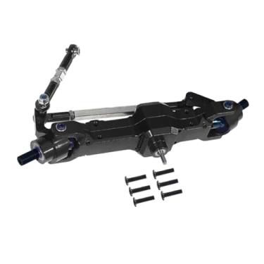 Imagem de Milageto Eixo do veículo RC Conjunto de eixo dianteiro RC Eixo dianteiro do carro RC Eixo de metal RC para caminhão RC Carro de controle remoto, Preto