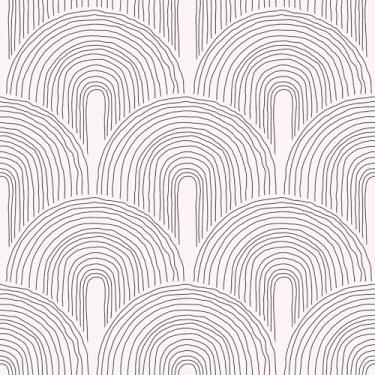 Imagem de VEELIKE Papel de parede geométrico Boho Arcs Peel and Stick, estilo escandinavo, papel de parede Art Déco para quarto, banheiro, parede com detalhes de 43 x 38 cm, papel de contato geométrico