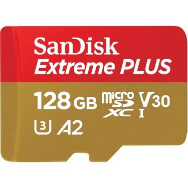 Imagem de SanDisk Cartão Extreme Plus microSDXC UHS-I com adaptador, 128 GB, SDSQXBD-128G-ANCMA