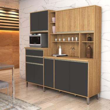 Imagem de Cozinha Completa Gabi 10 Portas Ripado c/ Gavetas MDF - Sambare Modas,