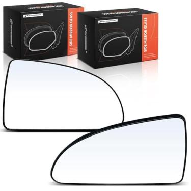 Imagem de A-Premium Vidro espelhado não aquecido do lado do motorista e do passageiro de 2 peças com placa de suporte compatível com Chevrolet Cobalt 2005-2010 e Pontiac G5 2007-2010 - Espelho retrovisor