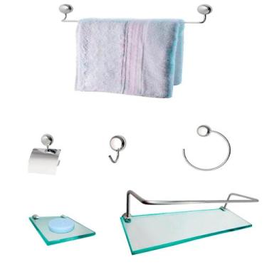 Imagem de Kit Para Banheiro Gana Premium Vidro Incolor - J.A