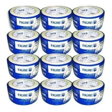 Imagem de Kit 12 fita crepe 50x50 uso geral tigre
