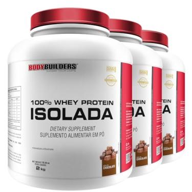 Imagem de Kit 3x Whey Protein 100% Isolada 2kg - Bodybuilders (Grande, Chocolate)