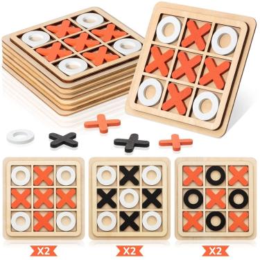 Imagem de Jogo de madeira Tic Tac Toe Meooeck Mini Jogo de Tabuleiro Xo Chess