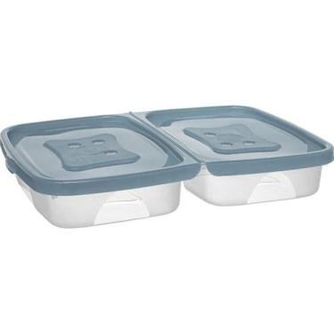 Imagem de Porta Frios 2 Divisórias Reforçado Livre Bpa Tampa Presunto Mussarela 