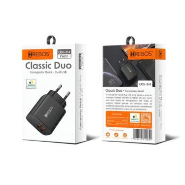 Imagem de Carregador De Parede Dual USB 40W Hrebos CRG-214