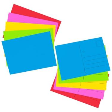 Imagem de Hygloss Products, Inc Cartões postais em branco pacote com 25 produtos Hygloss Kid's Make and Mail 10 x 13 cm, cores brilhantes sortidas - pacote com 25, multicolorido, contagem