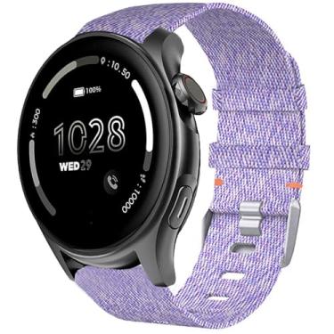 Imagem de Pulseira de relógio inteligente Cubitt Viva Pro, pulseira de substituição de tecido de nylon respirável Lamshaw compatível com Smart Watch Cubitt Viva Pro, Viva, Aura Pro, Aura (roxo, pulseira de